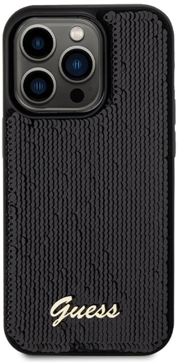 Guess Sequin Script iPhone 13 Pro Max Hoes - Zwart