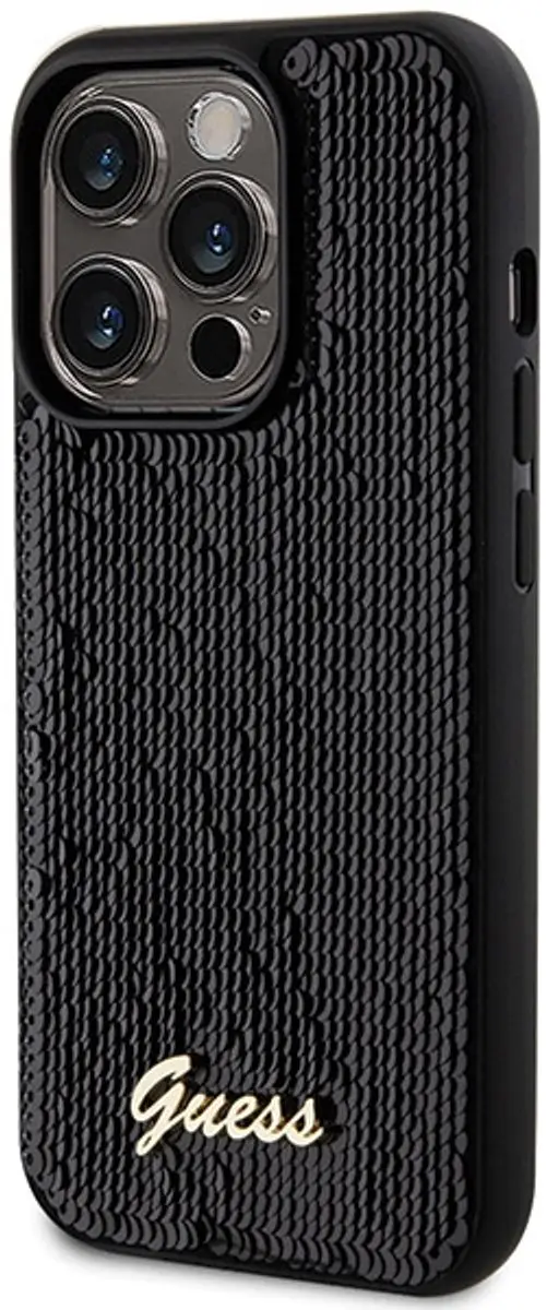 Guess Sequin Script iPhone 13 Pro Max Hoes - Zwart