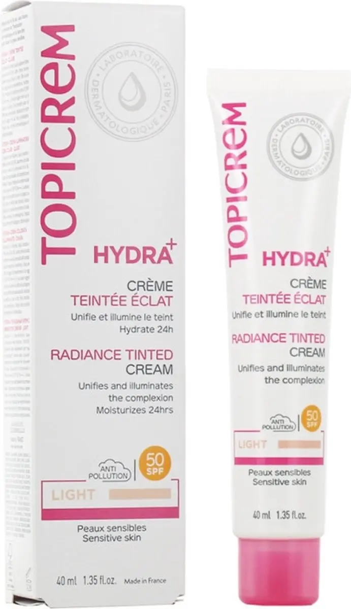 Topicrem Face Care Hydra+ Radiance Tinted Cream Light 40ml