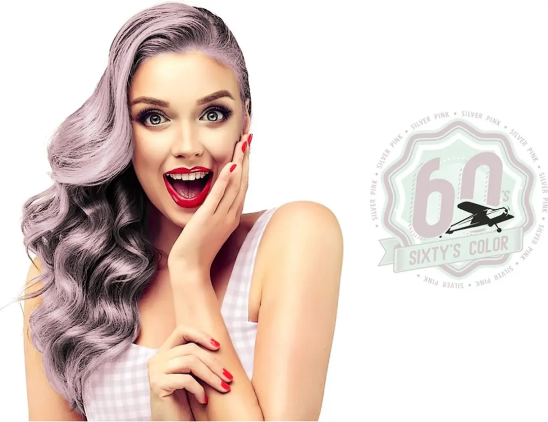 Hairgum Sixty's Color Silver Pink 60ml - Semi-permanente haarkleurstof