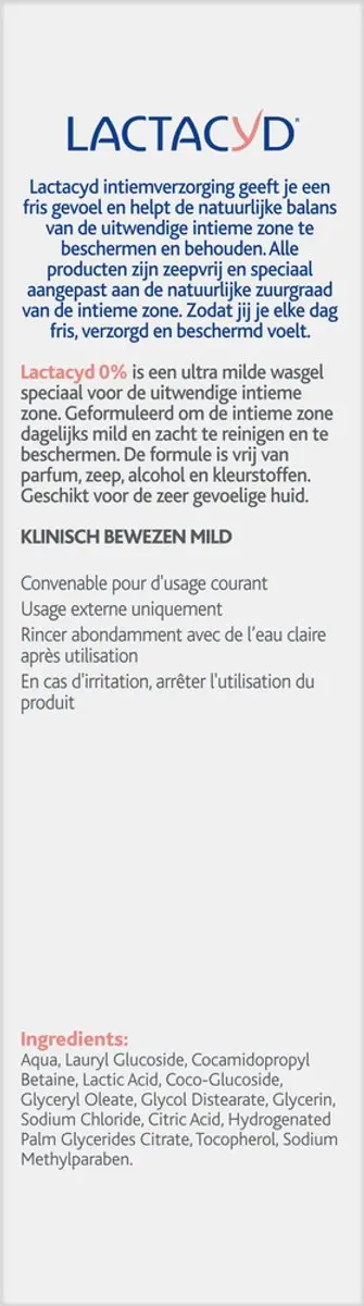 Lactacyd Wasgel 0% Intiemverzorging 250ml