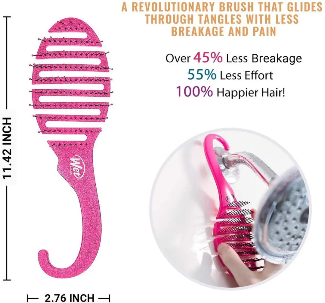 The Wet Brush Original Detangler - Glitter Paars