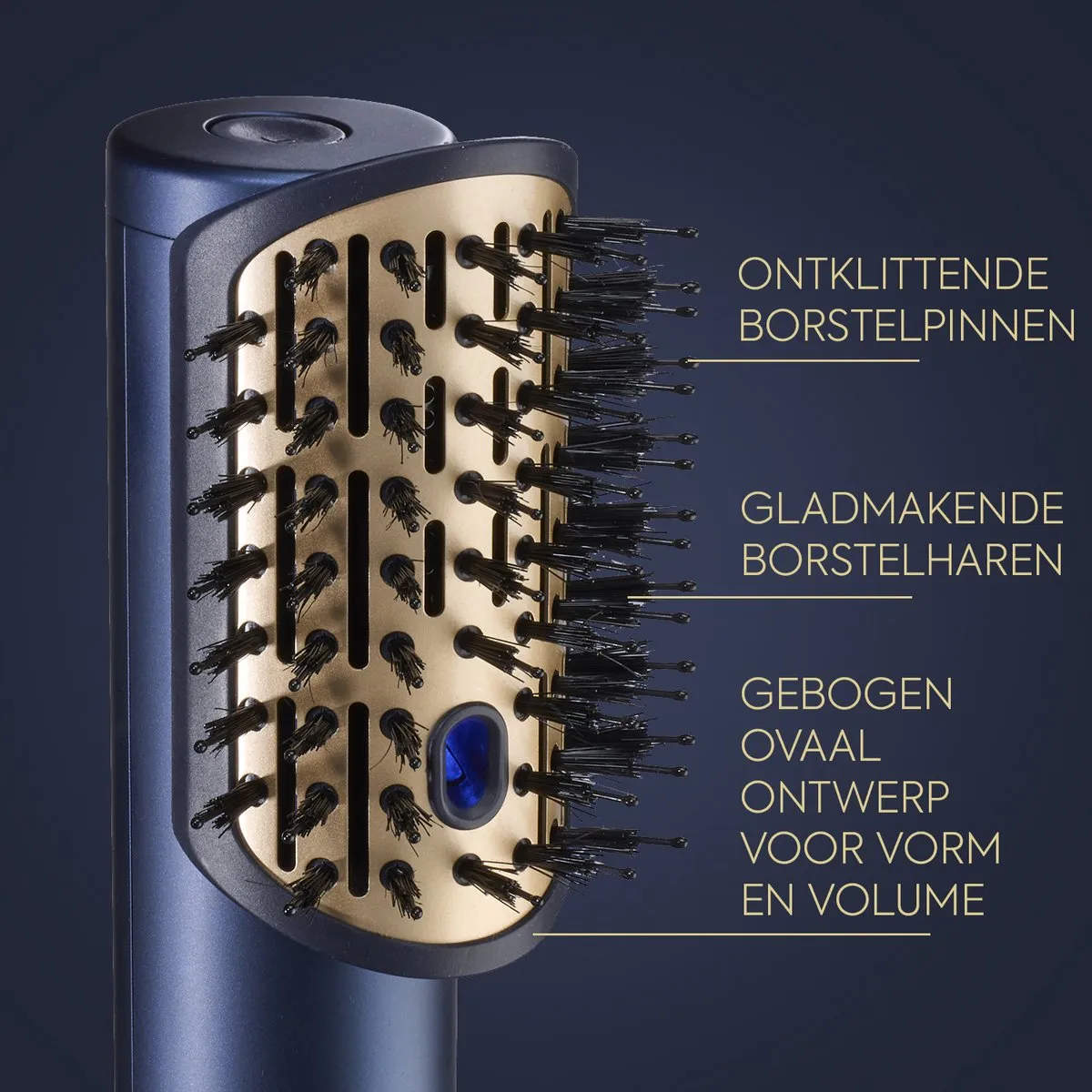 Babyliss Air Wand ACAS6550VOL Volume Borstel - Donkerblauw/Goud
