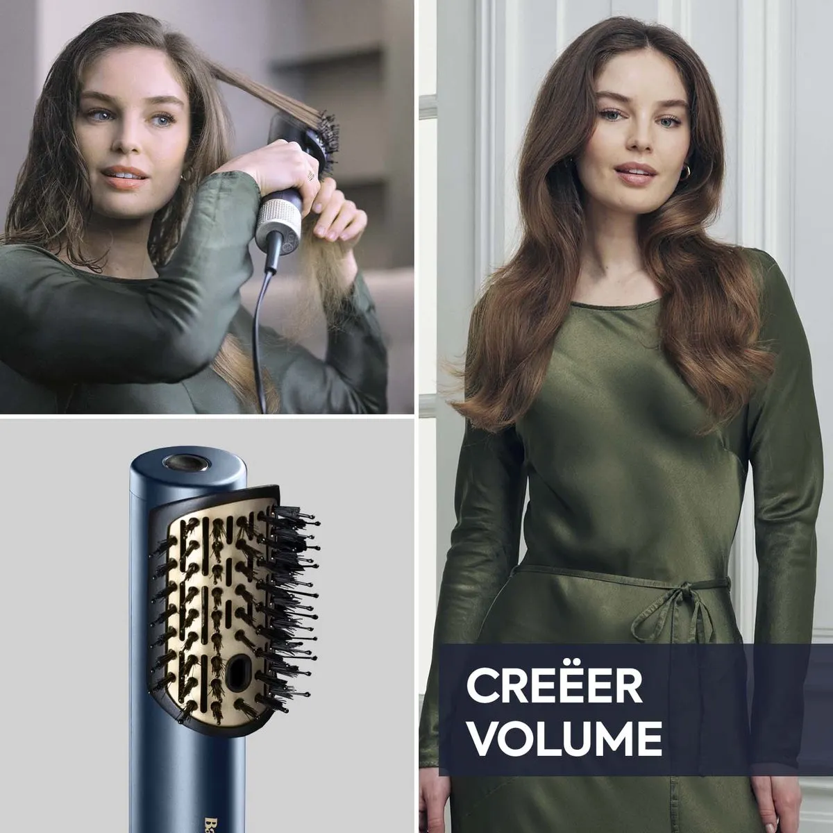 Babyliss Air Wand ACAS6550VOL Volume Borstel - Donkerblauw/Goud