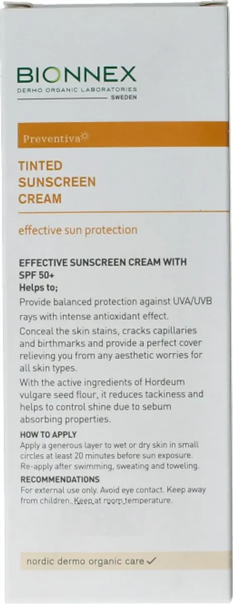 Bionnex Preventiva Getinte Zonnebrandcrème SPF 50+ 50ml