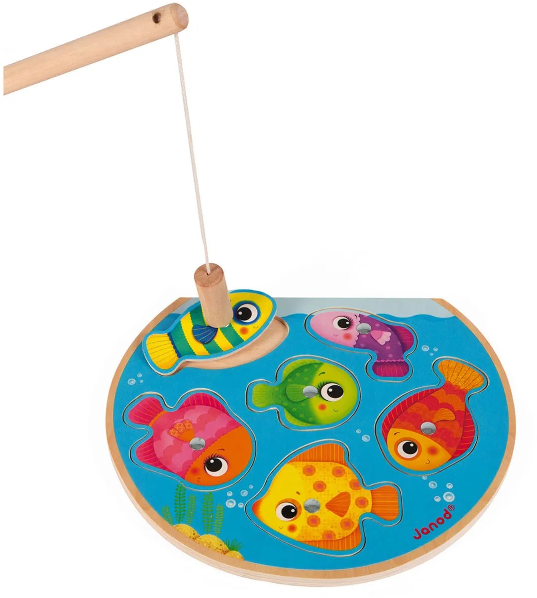 Janod Puzzelspel Snelle Vissen 2-in-1 - 6 Stuks - Meerkleurig