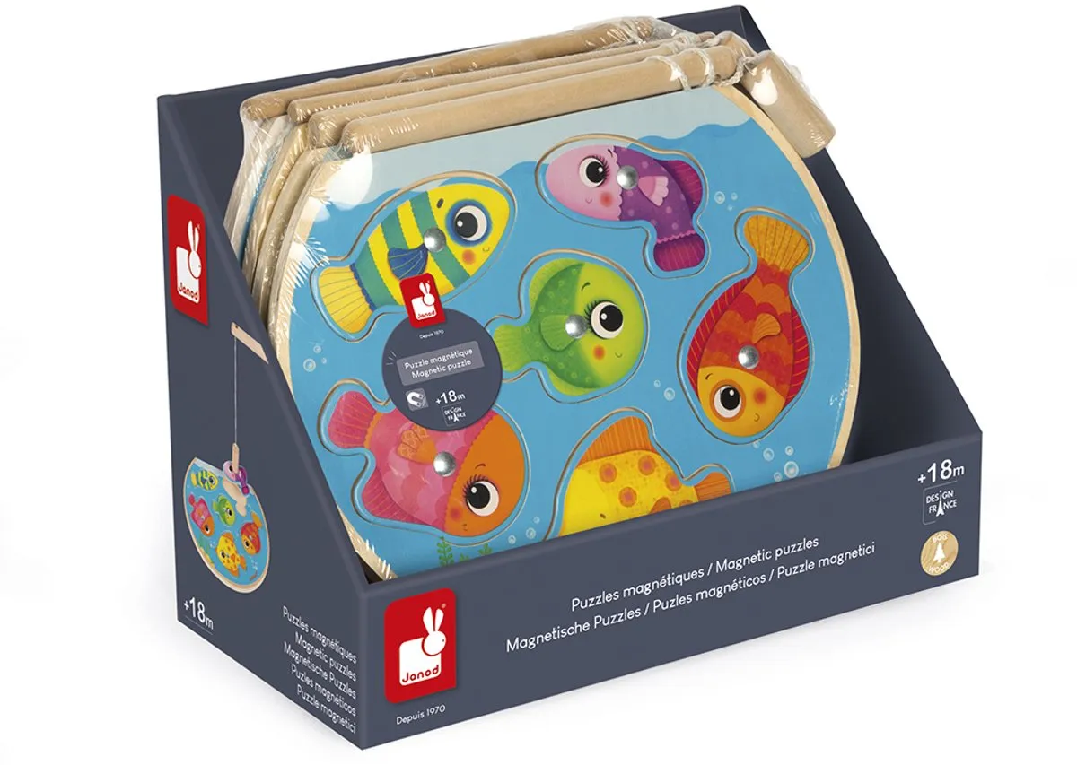 Janod Puzzelspel Snelle Vissen 2-in-1 - 6 Stuks - Meerkleurig - afbeelding 6 van 6