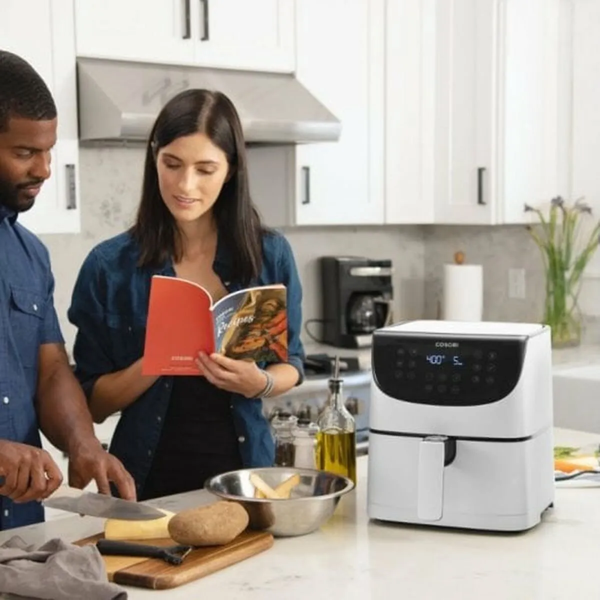 Cosori CP158-AF-RXW Airfryer – 5.5 l – 1700 W – Anti-aanbaklaag – BPA-vrij – Met display – Timerfunctie – Oververhittingsbeveiliging