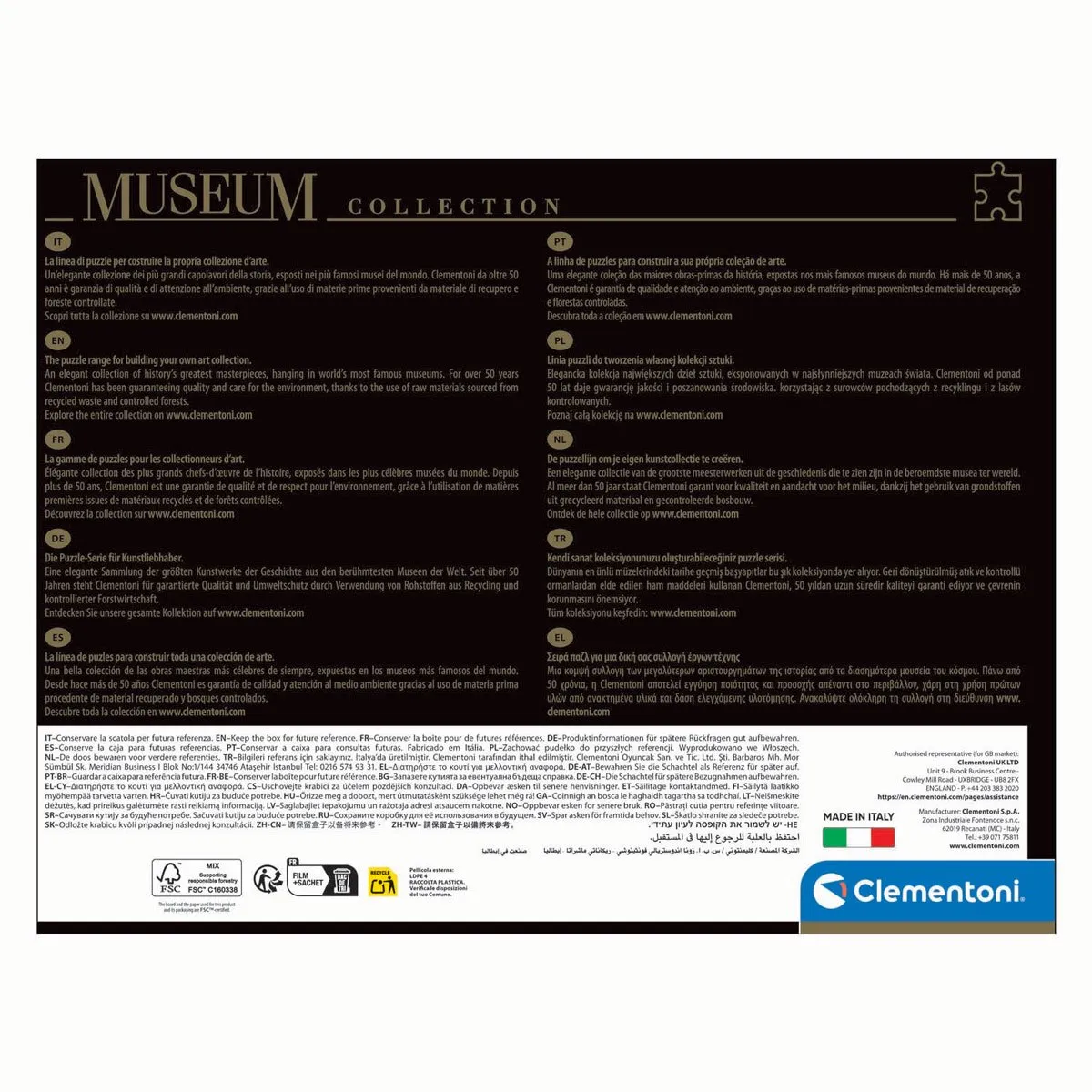 Clementoni Puzzel Museum Chambre Arles Van Gogh 1000 Stuks - Multikleur - afbeelding 6 van 6