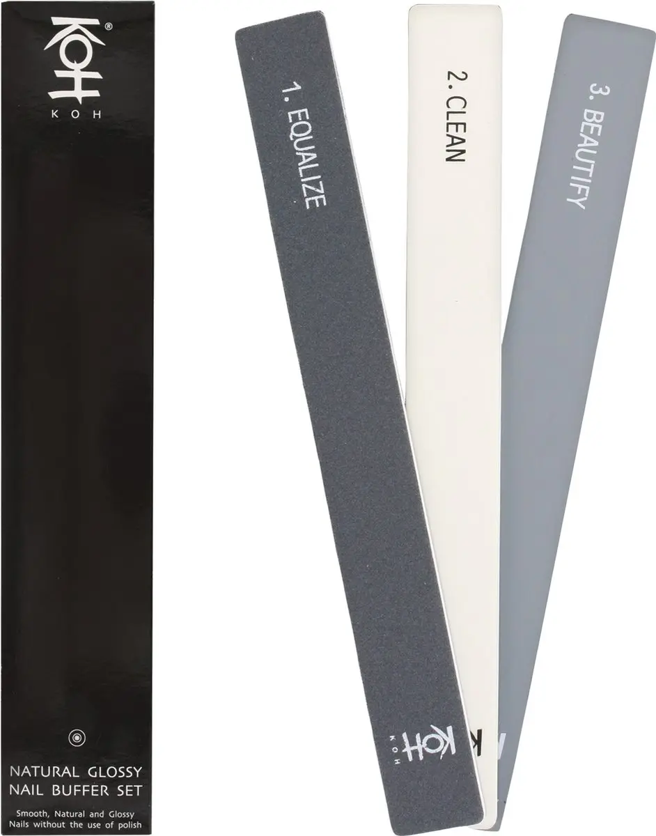 KOH Natural Glossy Nail Buffer Set - 3 Stuks