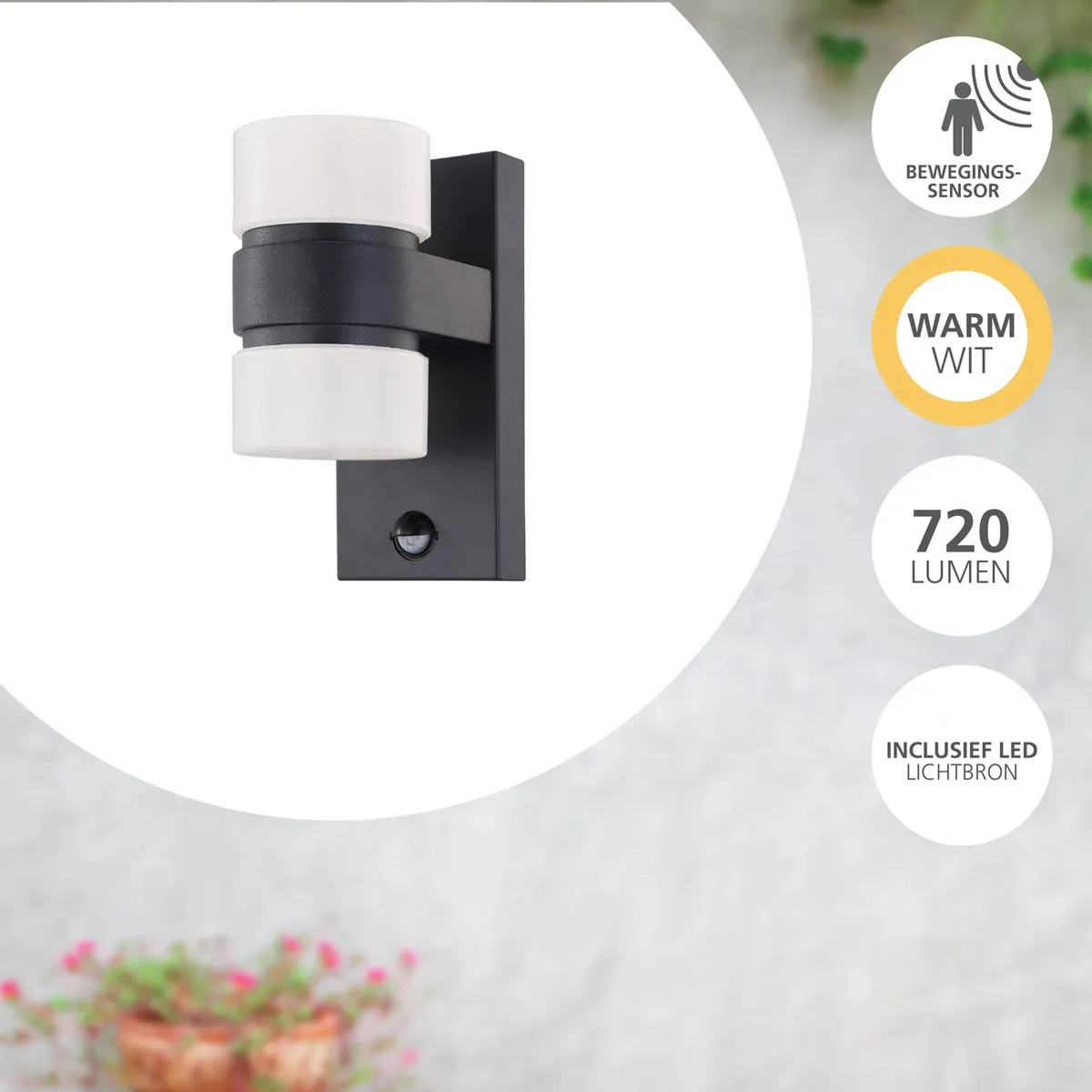 Eglo Atollari Wandlamp Buiten LED - 23cm - Antraciet/Wit