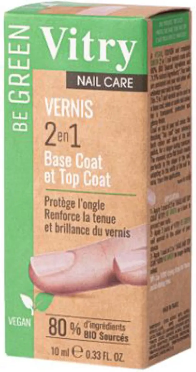 Vitry Nagelverzorging Vernis 2in1 Base & Top Coat 10ml - Transparant