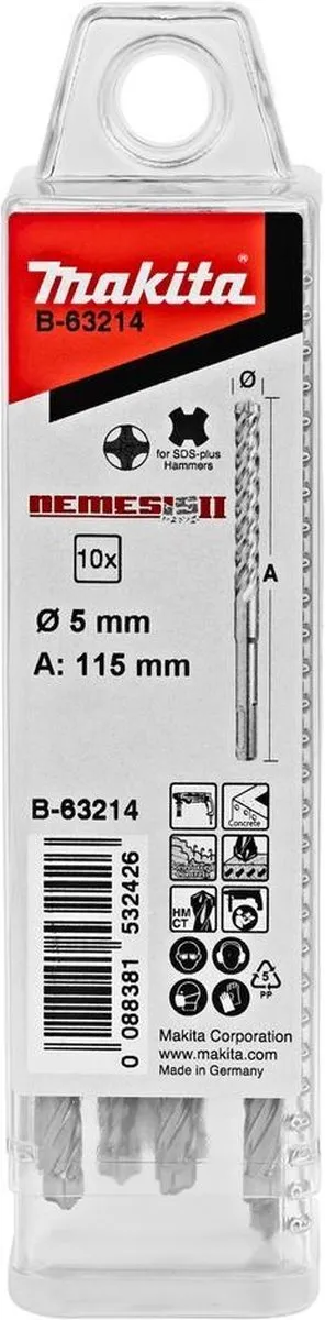 Makita SDS-Plus Boor B-63214 - 5mm - 10 Stuks