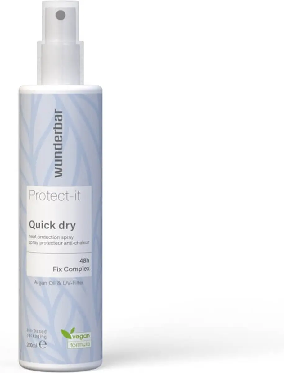 Wunderbar Vegan Quick Dry Heat Protect Spray 200ml