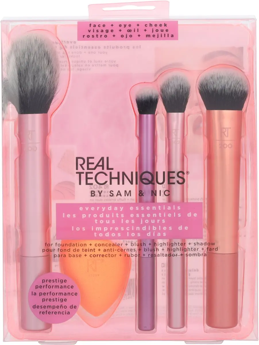 Real Techniques Everyday Essentials Kwastenset - 5 Stuks - Roze/Rood