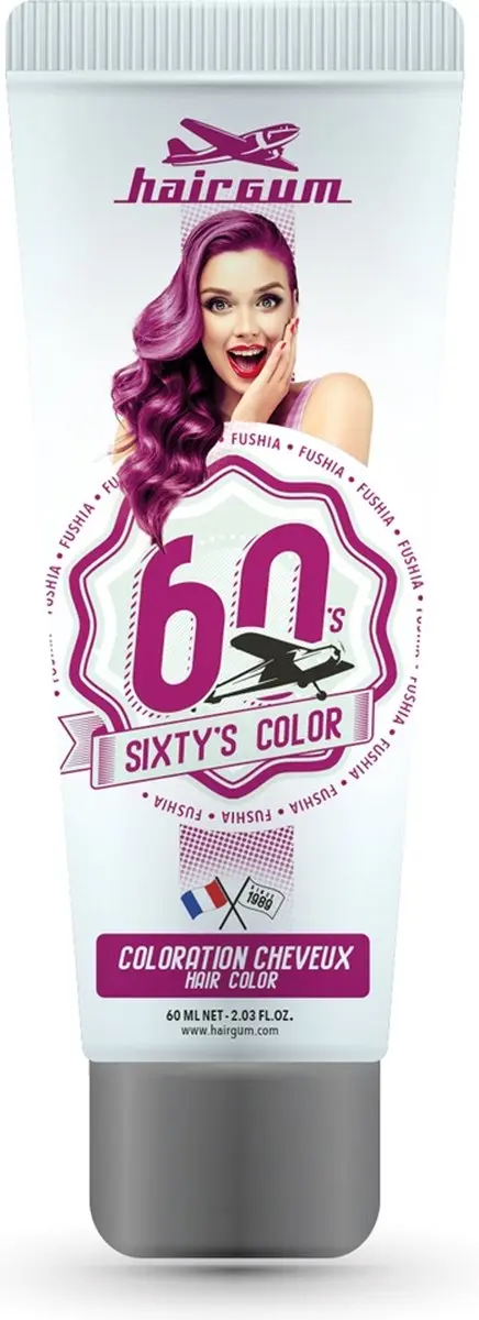 Hairgum Sixty's Color Fuchsia Semi-permanente kleurstof 60ml - Roze