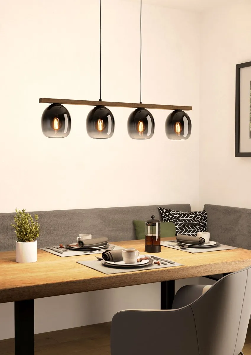 Eglo Filago Plafondlamp E27 - 88cm - Zwart/Bruin
