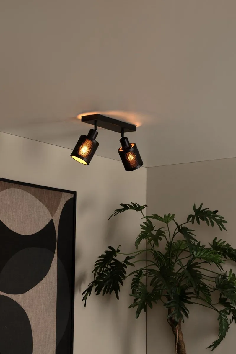 Lucide Tagalog Plafondspot 2xE27 - Zwart