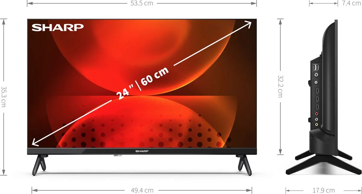 Sharp 24FH2 Smart TV 24 inch - Zwart