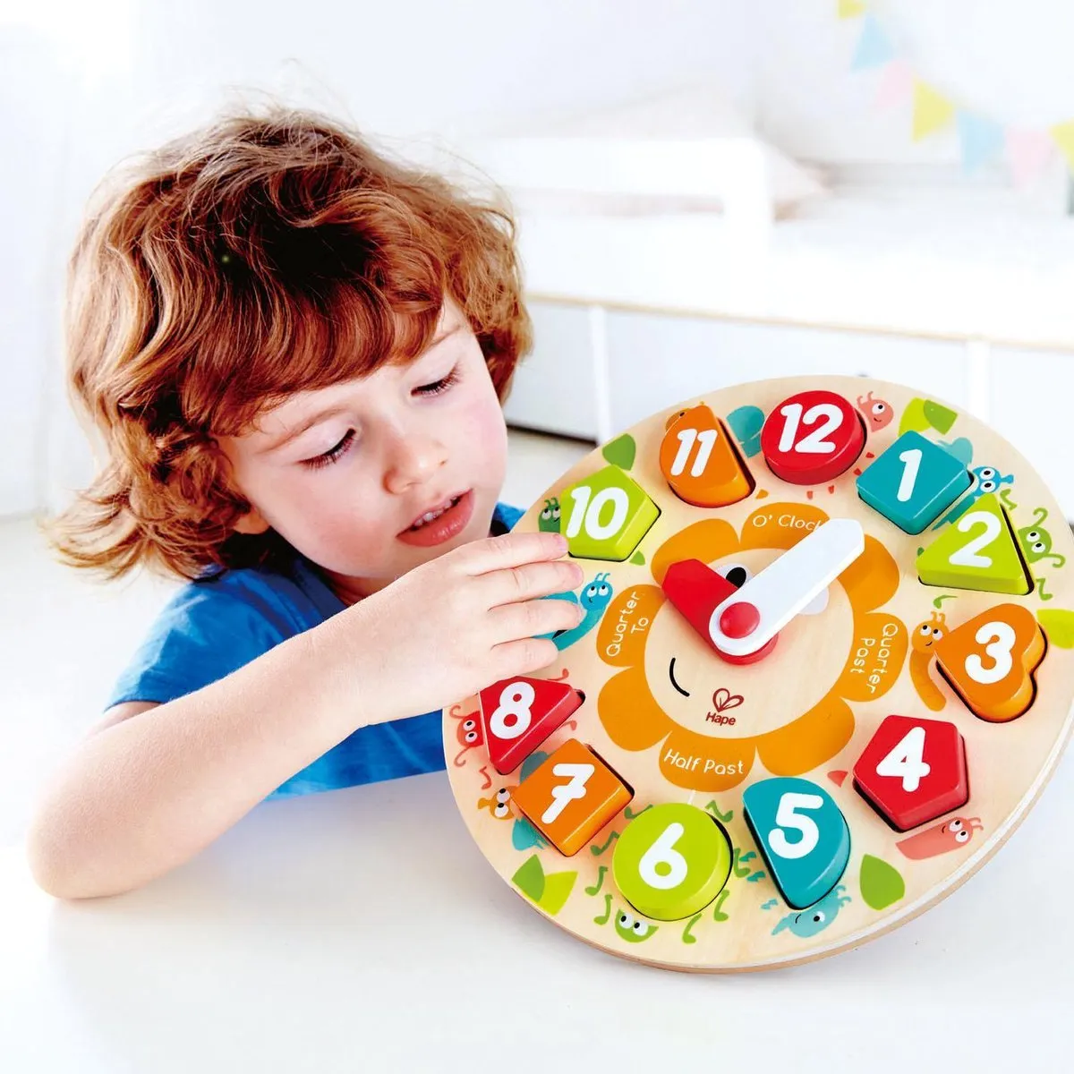 Hape Stevige Klok Puzzel - 13 Stuks - Veelkleurig - afbeelding 4 van 6