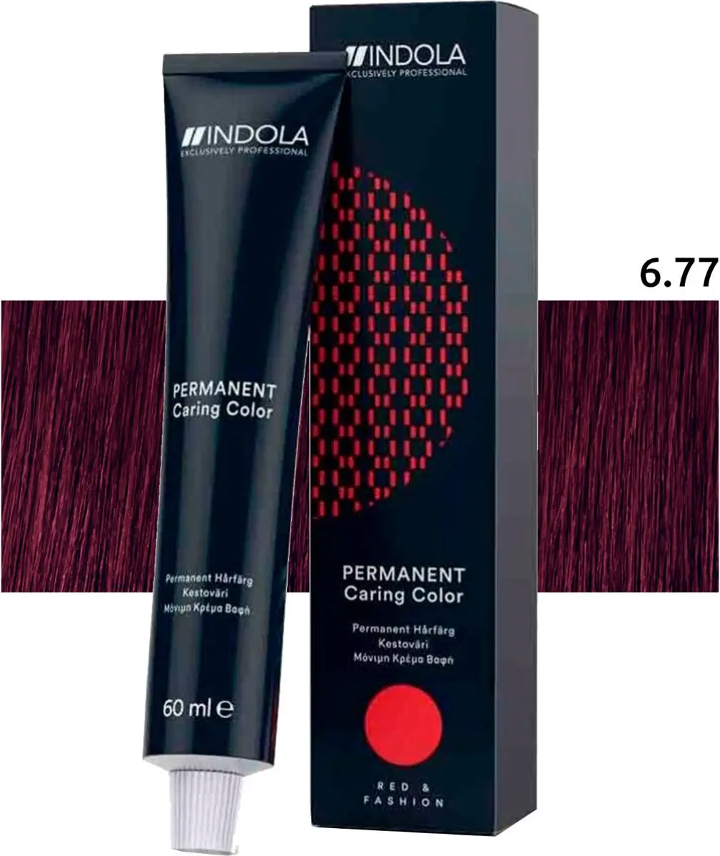 Indola Profession Permanent Caring Color 6.77x 60ml - Rood