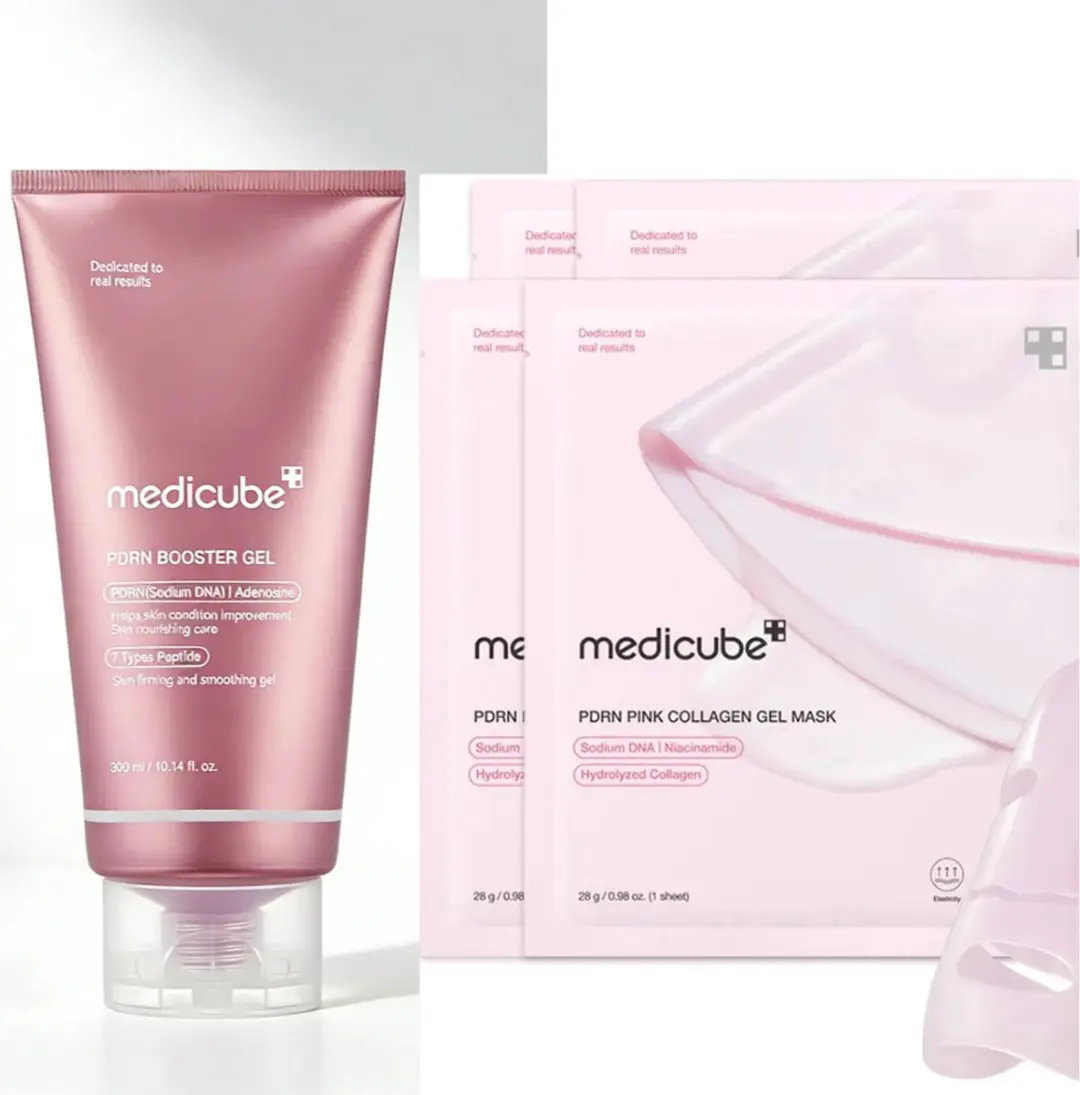 Medicube PDRN Booster Gel 300ml + Pink Collagen Mask 2 Stuks