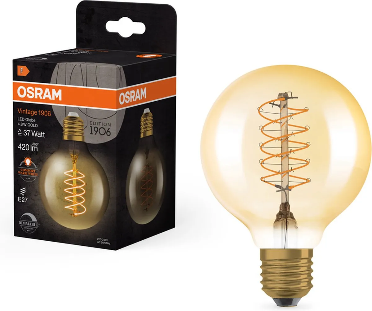 LEDVANCE Vintage 1906 E27 Globe 4.8W - 420lm - Zeer Warm Wit (2200K)
