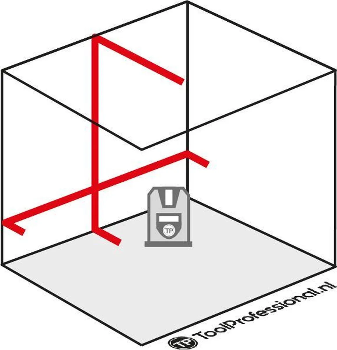 DeWalt DW088K Zelfnivellerende Kruislijnlaser - 2 Stralen - Rood