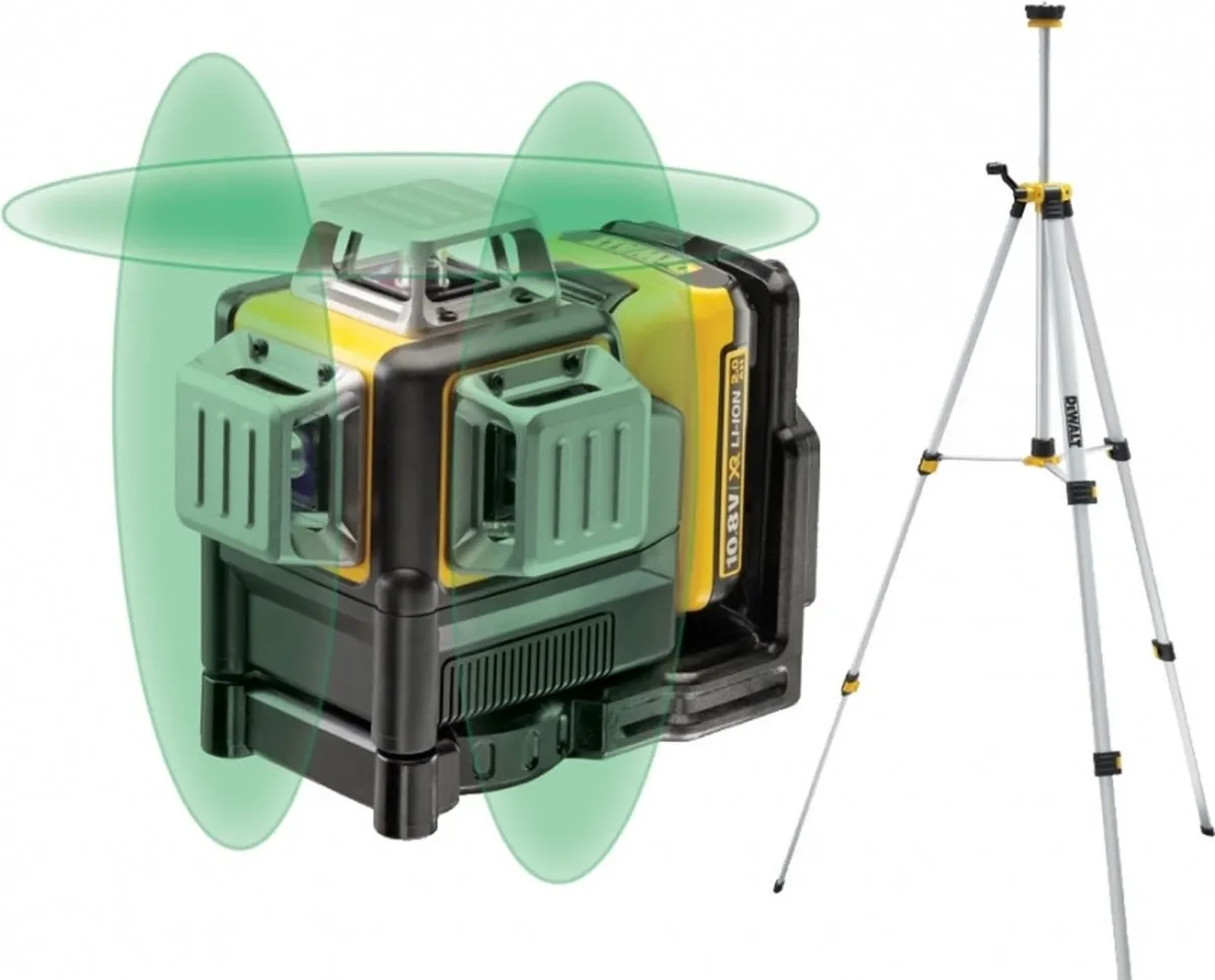 DeWalt DCE089D1GTRI Kruislijnlaser - 30m - 1x 2,0Ah accu + statief