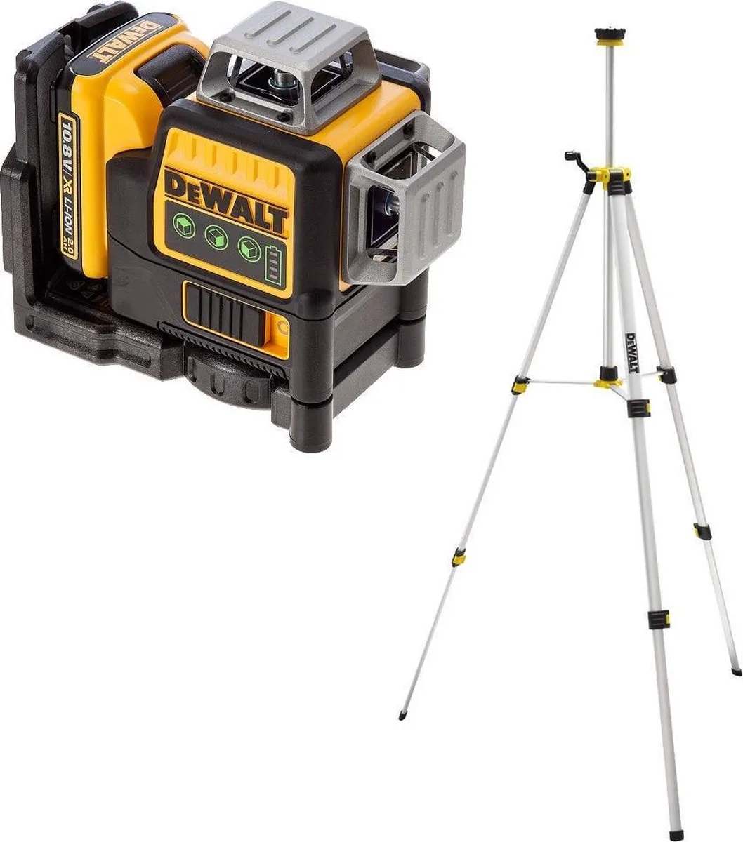 DeWalt DCE089D1GTRI Kruislijnlaser - 30m - 1x 2,0Ah accu + statief