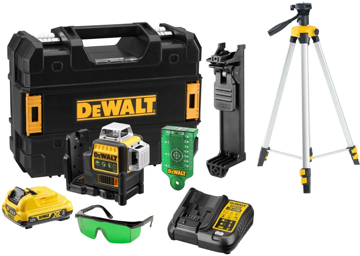 DeWalt DCE089D1GTRI Kruislijnlaser - 30m - 1x 2,0Ah accu + statief