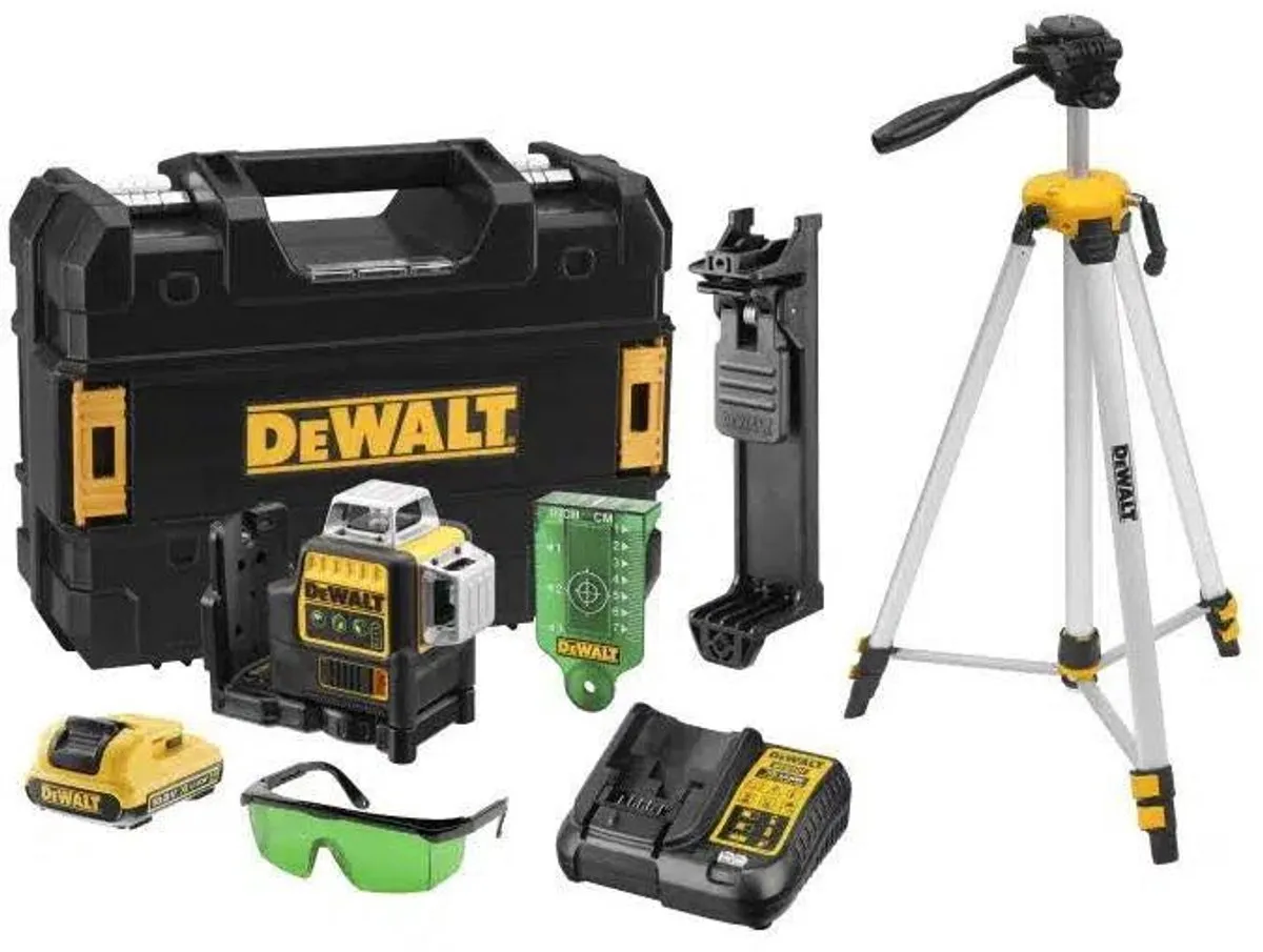 DeWalt DCE089D1GTRI Kruislijnlaser - 30m - 1x 2,0Ah accu + statief