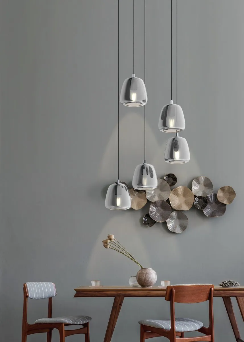 Eglo Albarino Hanglamp 5xE27 - Ø55,5cm - Chroom