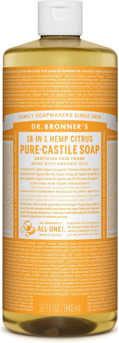 Dr. Bronner's Vloeibare Zeep Citroen/Orange 945ml