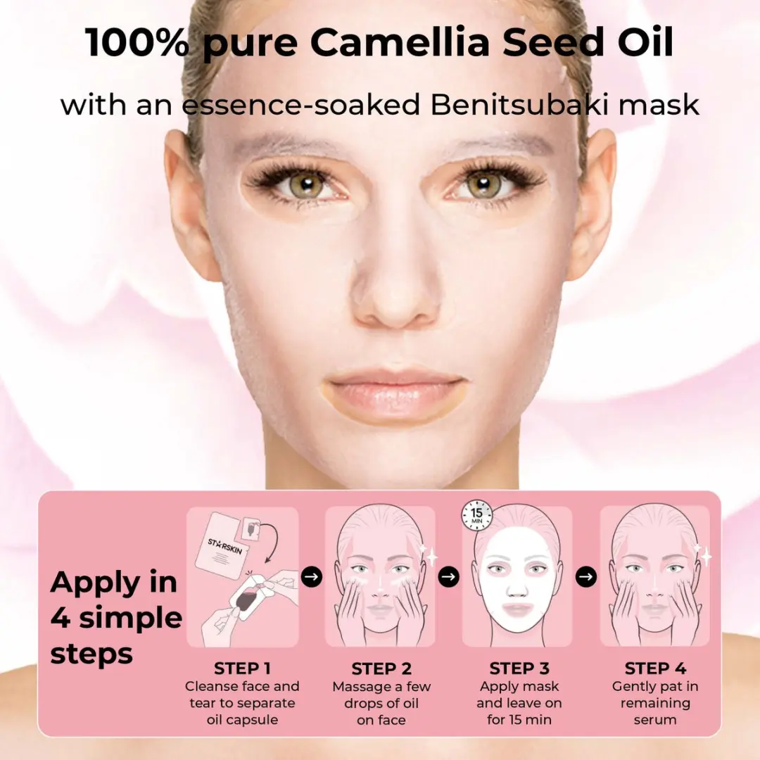 Starskin Camellia 2-Stappen Sheet Mask - 4x25ml Roze