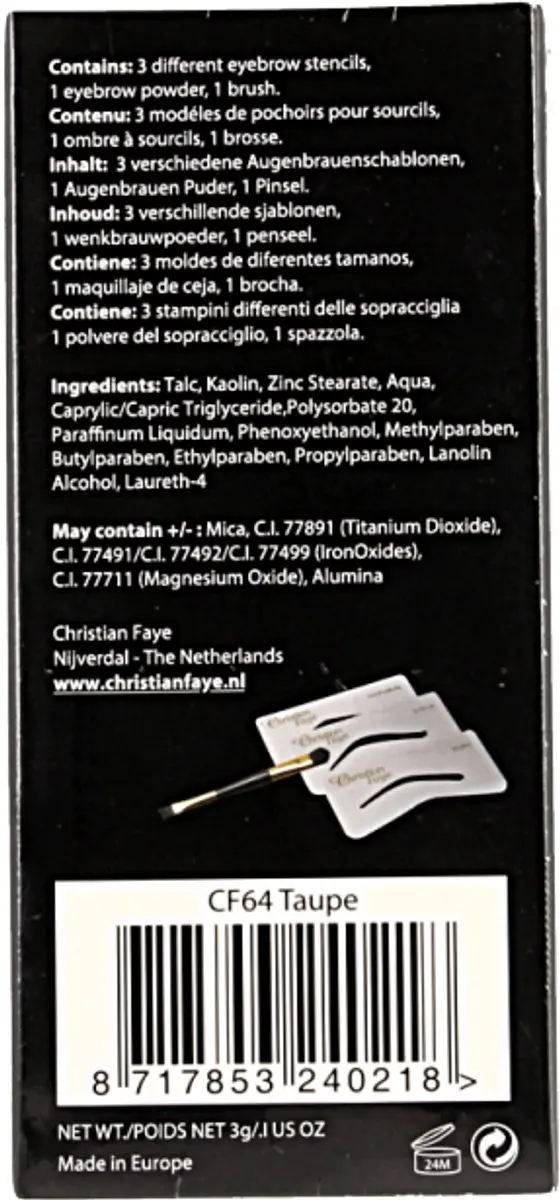 Christian Faye Taupe Wenkbrauwpoeder - 3g - Donker Blond