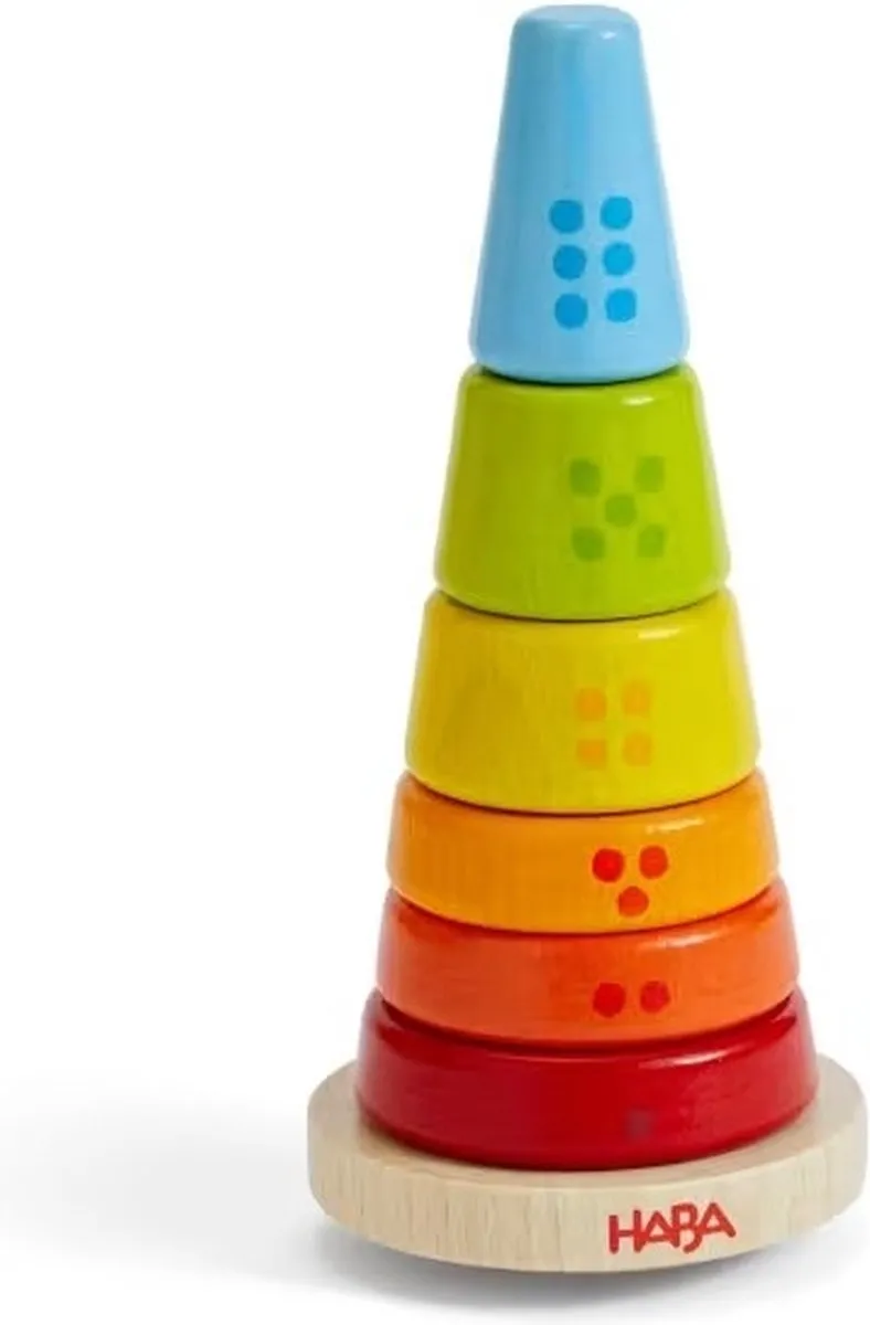 Haba Stapeltoren Kakelbont - 6 Stukken - afbeelding 6 van 6