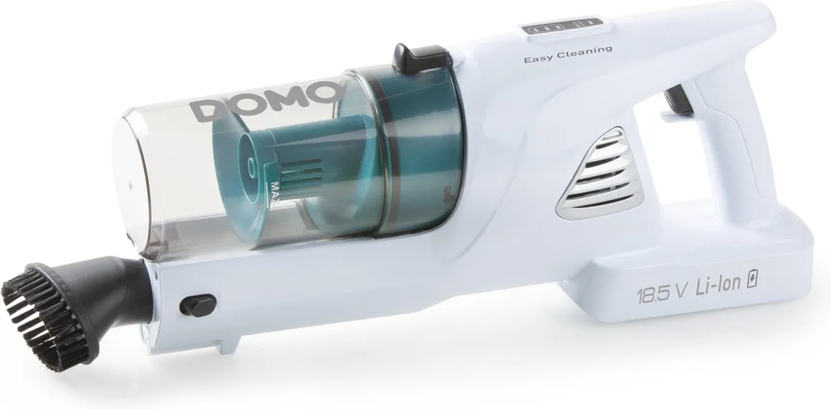 Domo DO233SV Steelstofzuiger Draadloos 2-in-1 - 18.5V - Blauw/Wit