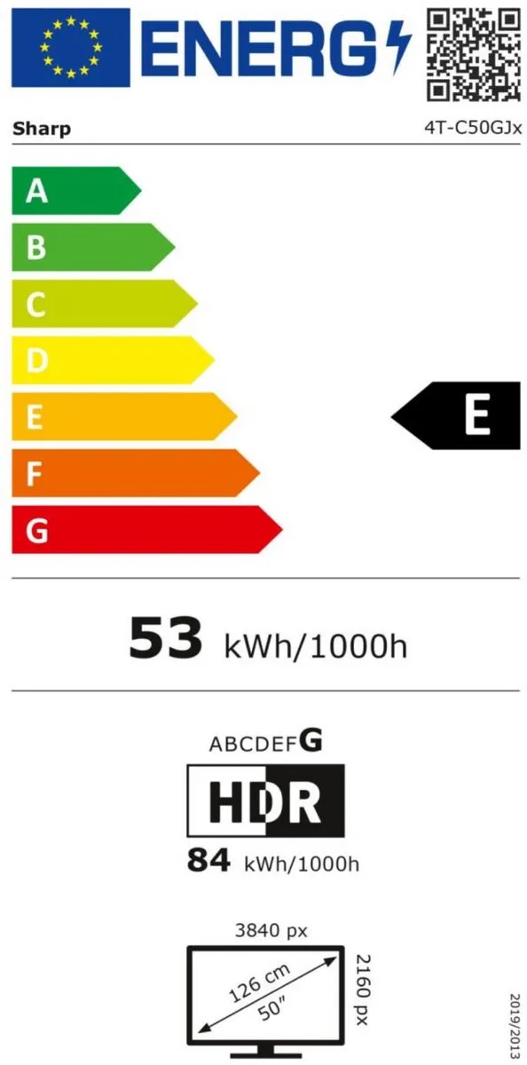 Sharp 43GJ4225E 43" TV - 20W - 3x HDMI - Zwart