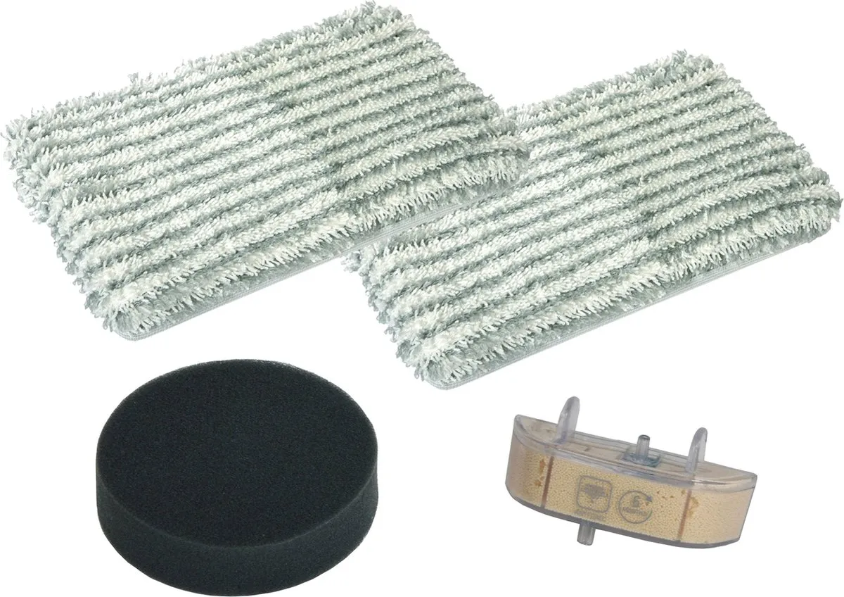 Rowenta ZR005801 Accessoirekit - 2x Microfiber Mop, Foam Filter & Antiscale Cartridge - Wit/Zilver - afbeelding 6 van 6