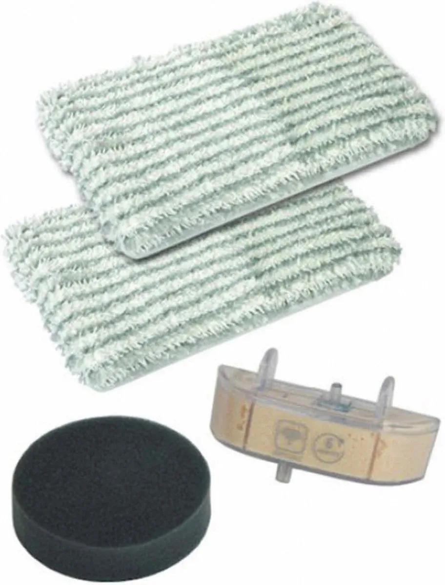 Rowenta ZR005801 Accessoirekit - 2x Microfiber Mop, Foam Filter & Antiscale Cartridge - Wit/Zilver - afbeelding 3 van 6