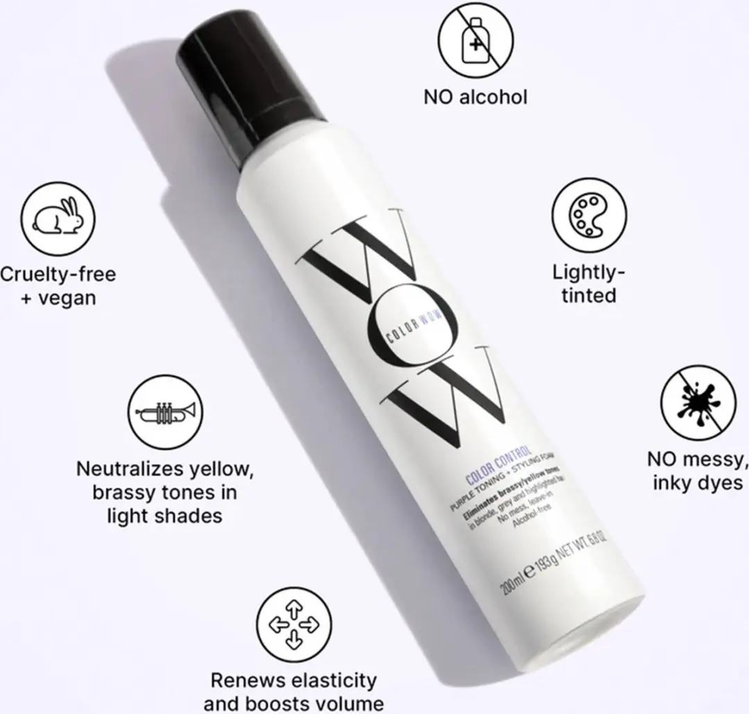 Color Wow Color Control Purple Toning Foam 250ml - Zwart