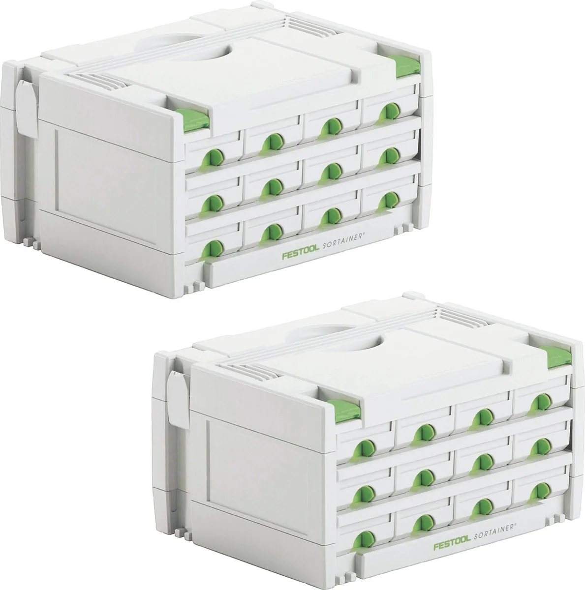 Festool Sortainer SYS 3-SORT/12 Set - 2x Koffer - 12 Vakken - Grijs