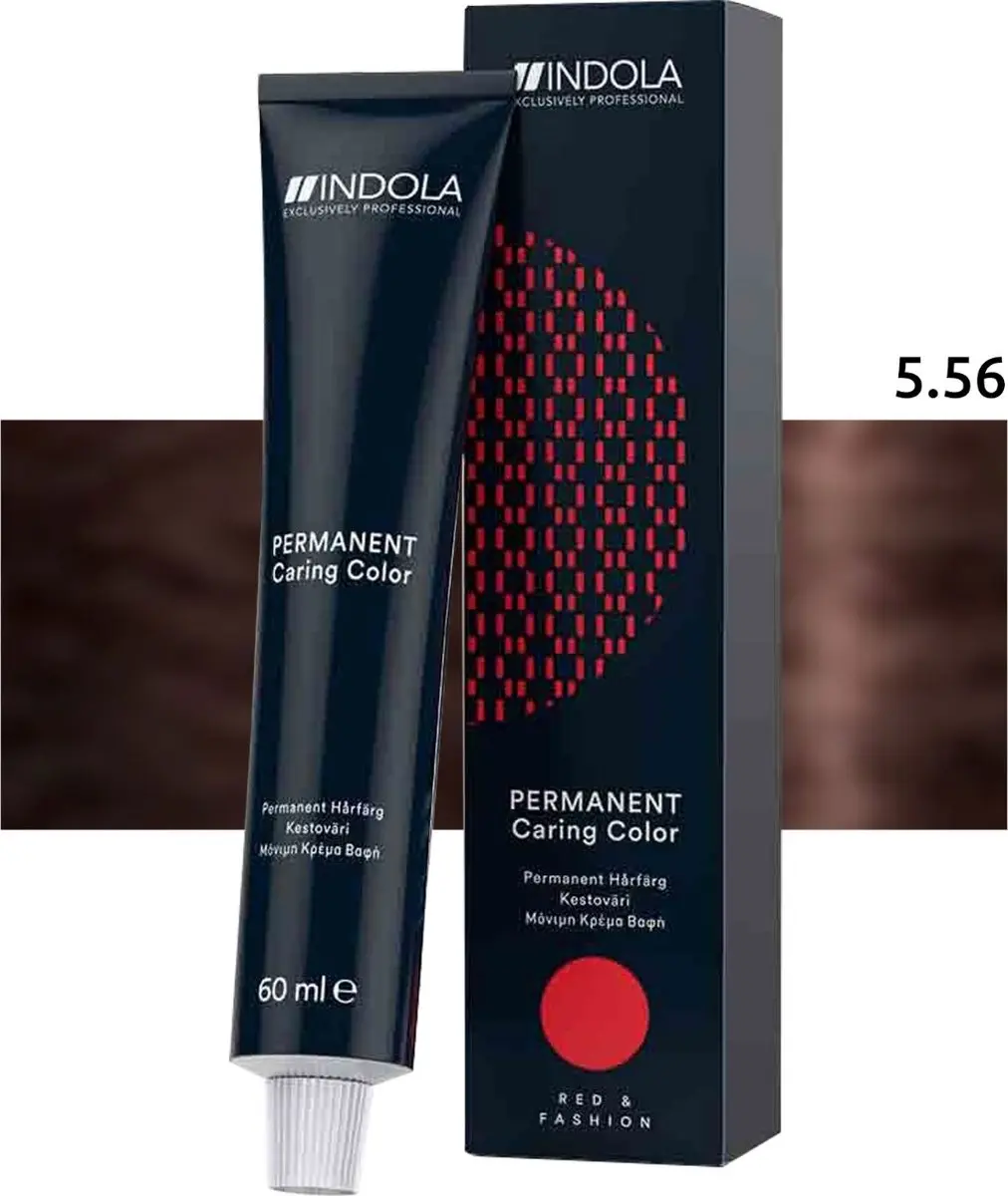 Indola Profession Permanent Caring Color 5.56 60ml - Kastanjebruin