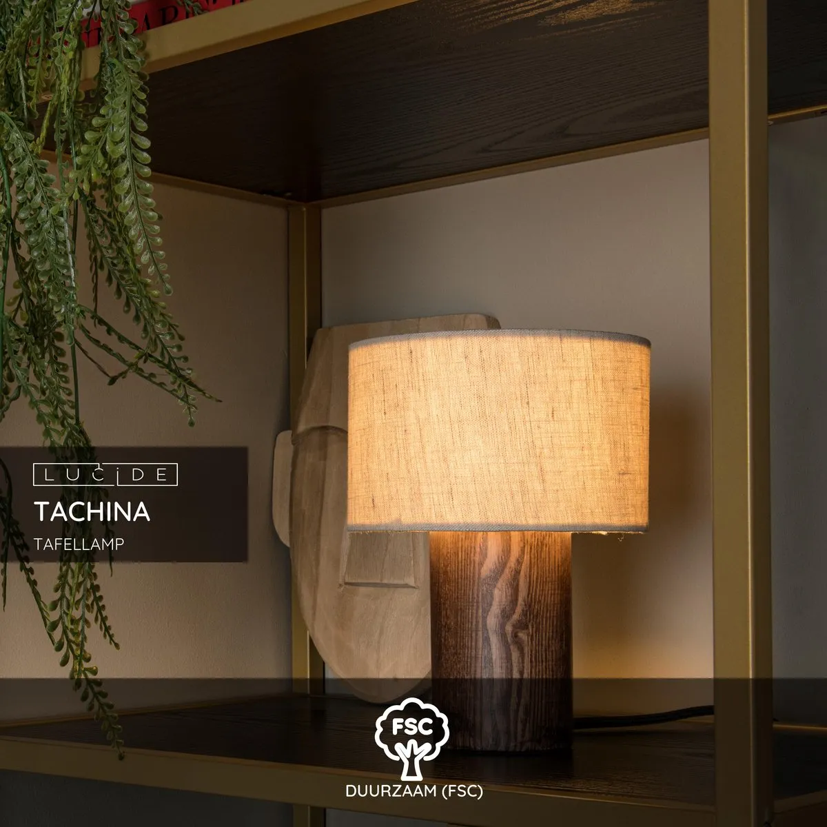 Lucide TACHINA Tafellamp E14 - 15W - 15cm - Naturel