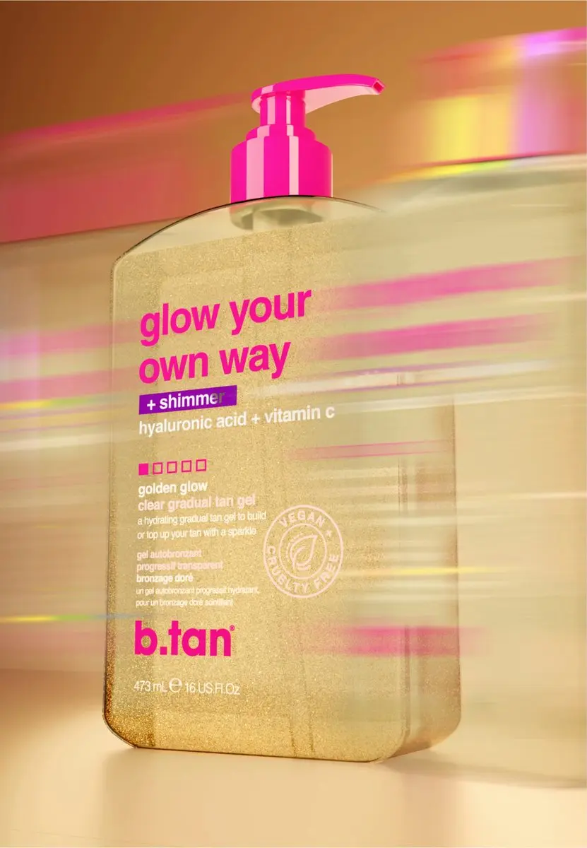 b.tan Glow Your Own Way + Shimmer Zelfbruiner 473ml - Licht