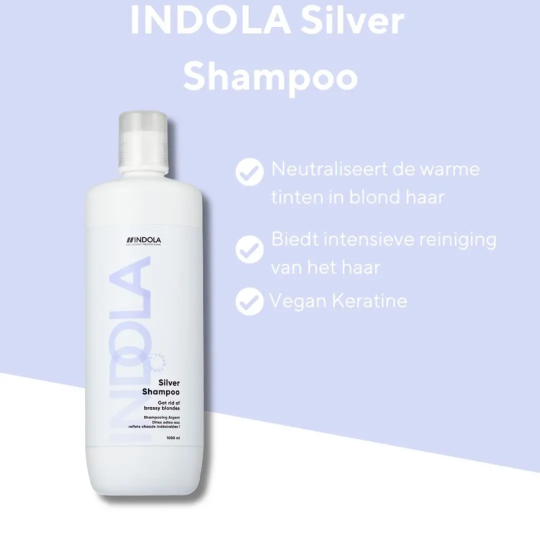 Indola Silver Shampoo 1L - Voor geblondeerd/gekleurd haar
