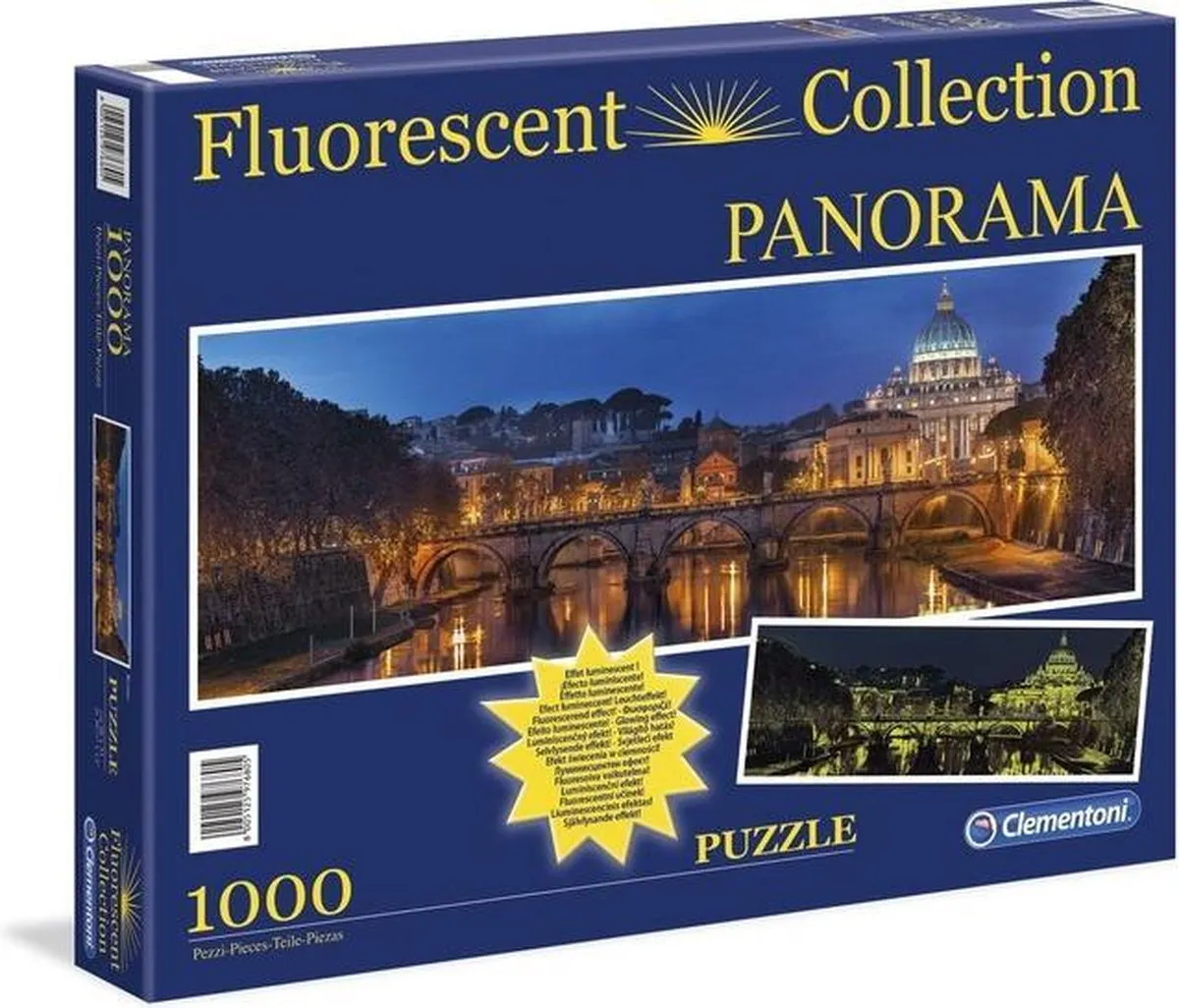 Clementoni Fluoriscerende Panorama Puzzel Rome 1000 Stuks