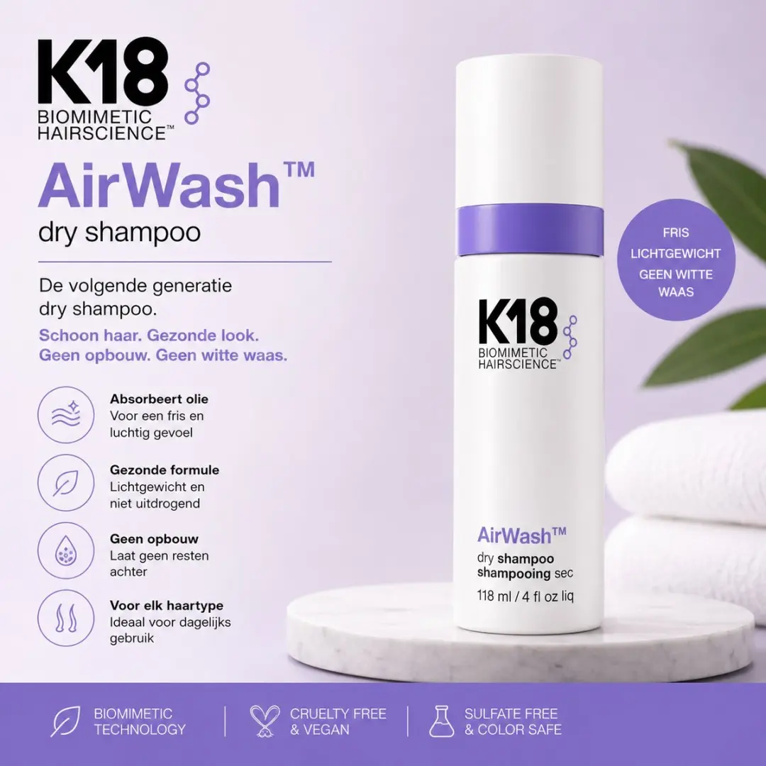 K18 AirWash Droogshampoo 118ml