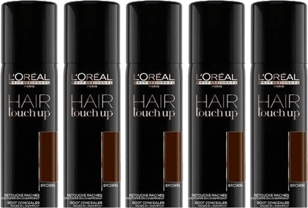 L'Oréal Professionnel Hair Touch Up Uitgroei Concealer Brown 75ml - 5 Stuks